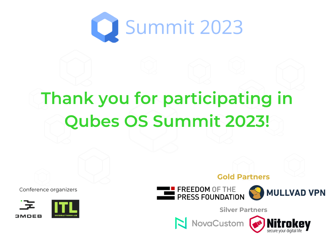 Qubes OS **Summit 2023**